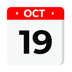 19 October calendar icon