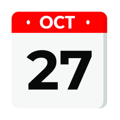 27 October calendar icon