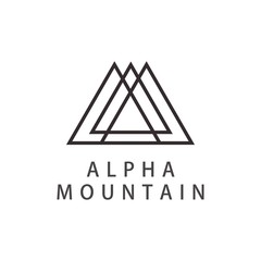Stock Vector Triangle Shape Triple Mountain Logo Design for Adventure Outdoor Gear Stuff Business Company Icon