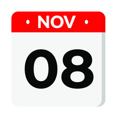 08 November calendar icon