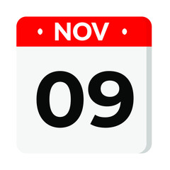 09 November calendar icon