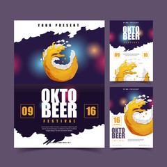 Beer Splash For Poster Oktoberfest Design Collection