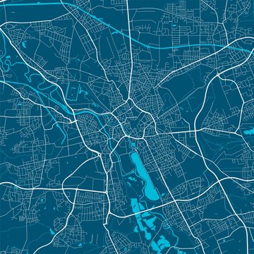 Vector map of Hanover. Street map art poster illustration.