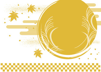 秋の月の和風背景素材