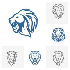 Set of Lion logo design vector, Lion logo template, illustration