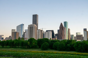 View of Downtown Houston Skyline in Texas