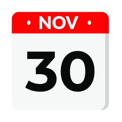 Fototapeta premium 30 November calendar icon