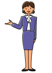 案内するスーツ姿の女性