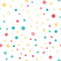 Seamless pattern with colorful hexagons. Vector