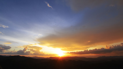 Beautiful landscape sunset in the mountains