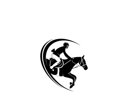 Player horse icon logo design template