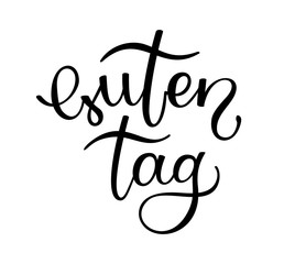 Hand lettering Good day. German letters. Template for card, poster, print.