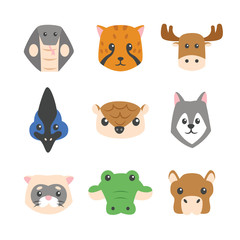 Flat Exotic Animal Face Collections