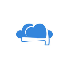 Mining logo template with Cloud. Stylish monochrome vector illustration.