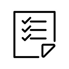 paper document file with checklist line style icon