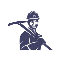 Mining logo template. Stylish vector illustration.