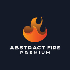 Abstract fire logo premium