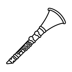 clarinet air instrument musical line style icon
