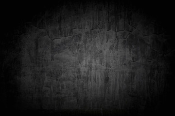 Old black background. Grunge texture. Dark wallpaper. Blackboard Chalkboard Concrete.