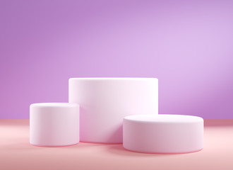 Abstract background for product presentation, empty podiums.