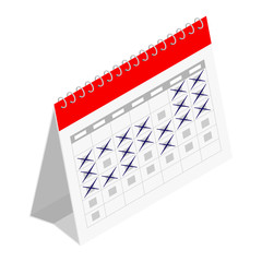 Planning schedule and calendar concept. Vector. Isometric view.