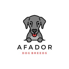 afador dog breed logo vector icon illustration
