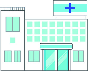 白背景の病院イラスト