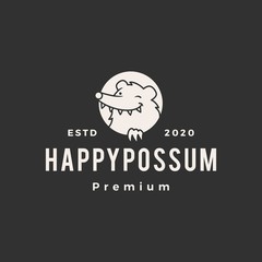 Fototapeta na wymiar possum hipster vintage logo vector icon illustration