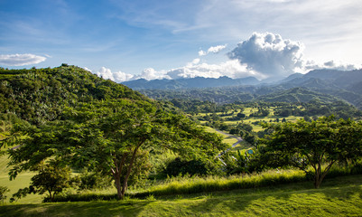 Overlook with Expansive View of Tropical Forests and Jagged Mountains outside of Clark, Philippines - Pampanga, Luzon, Philippines 