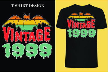 vintage 1999 Halloween vintage t-shirt design.