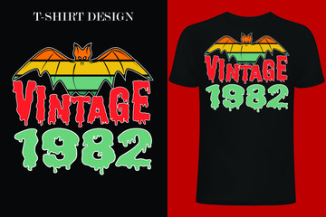 vintage 1982 Halloween vintage t-shirt design.