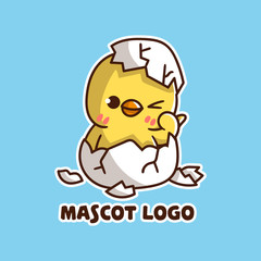 set of cute chicken mascot logo with optional appearance. premium kawaii vector
