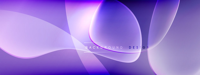 Vector abstract background - liquid bubble shapes on fluid gradient with shadows and light effects. Shiny design template for text