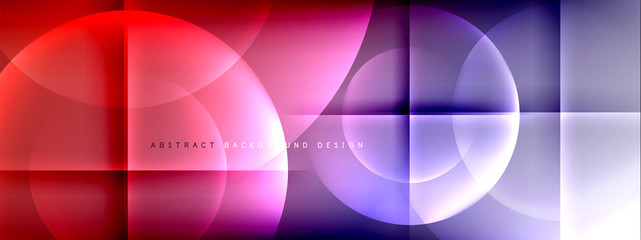 Obraz premium Vector abstract background - circle and cross on fluid gradient with shadows and light effects. Techno or business shiny design templates for text