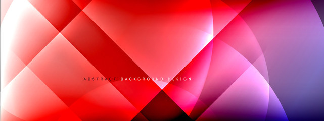 Fototapeta premium Vector abstract background - circle and cross on fluid gradient with shadows and light effects. Techno or business shiny design templates for text