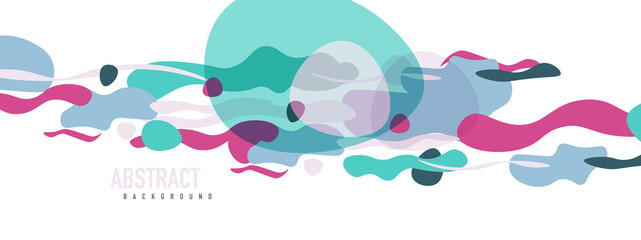 Trendy liquid style shapes abstract design, dynamic vector background for placards, brochures, posters, web landing pages, covers or banners