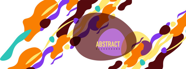 Trendy liquid style shapes abstract design, dynamic vector background for placards, brochures, posters, web landing pages, covers or banners