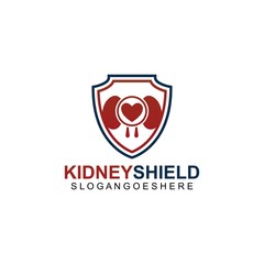 Kidney Shield Logo template design vector, emblem, design concept, creative symbol