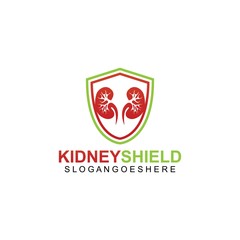 Kidney Shield Logo template design vector, emblem, design concept, creative symbol