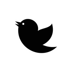 Bird vector icon, a little bird. The bird chirps icon. Vector icon EPS