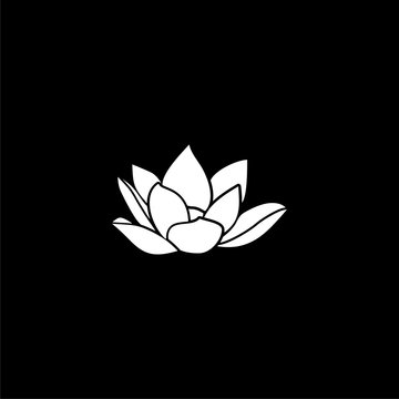 Lotus Yoga Logo Design isolated on dark background