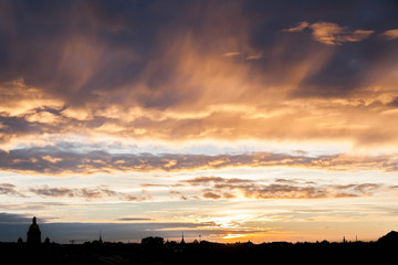 Saint Petersburg rooftop cityscape with view on St Isaac's cathedral