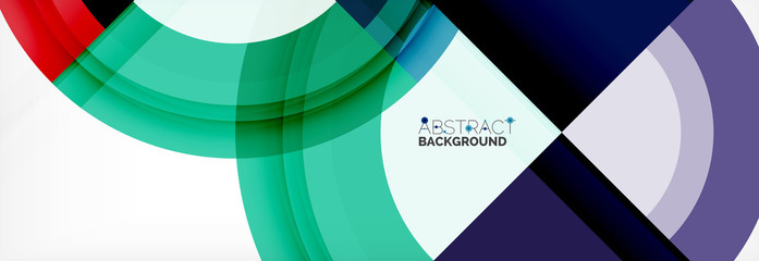 Fototapeta premium Round shapes, triangles and circles. Modern abstract background