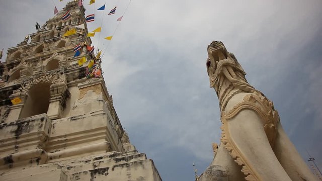 
White Pagota in Chiangmai Thailand , Wat Chedi Liam, chiangmai