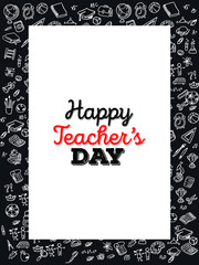 Set of Hand draw Teacher's day Doodle backgrounds. Objects from a Teacher's life.