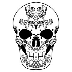 A day of the dead skull with the diamond