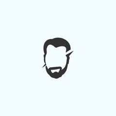 abstract man logo. gentleman icon