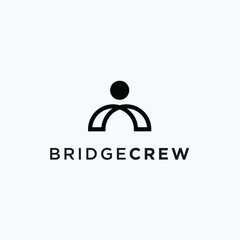 abstract bridge logo. crew icon