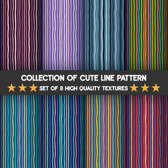Patterns cute of set color line Vertical stripes high quality textures pattern and seamless.