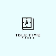 book and clock logo. job icon